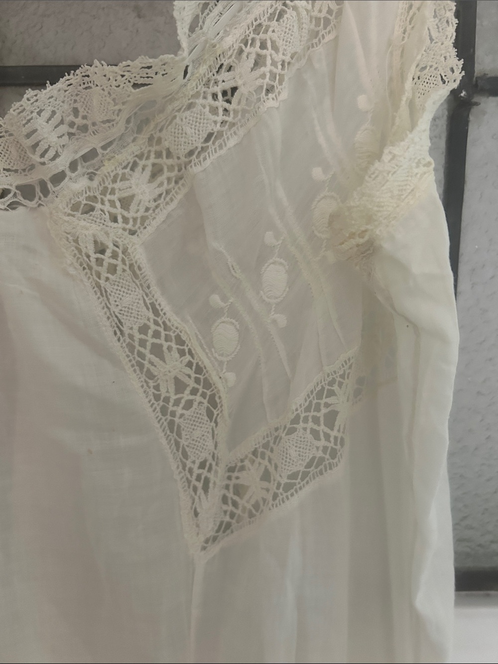 Antique Cream Lace-Trim Slip - Picture 3 of 6